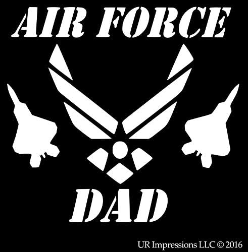 UR Impressions MWht Air Force Dad F-22 Raptor Decal Vinyl Sticker Graphics for Cars Trucks SUV Vans Walls W…