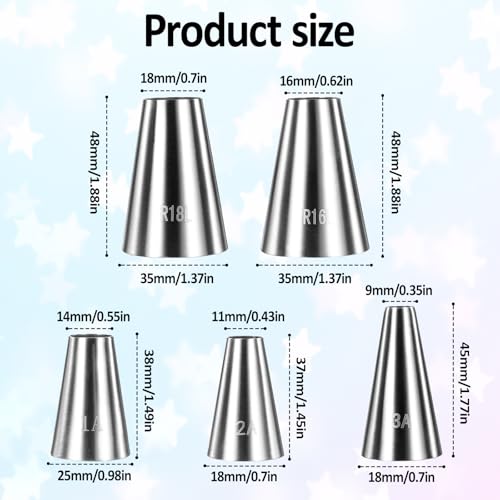 ElevateTech Large Round Piping Nozzles Set - Image 2