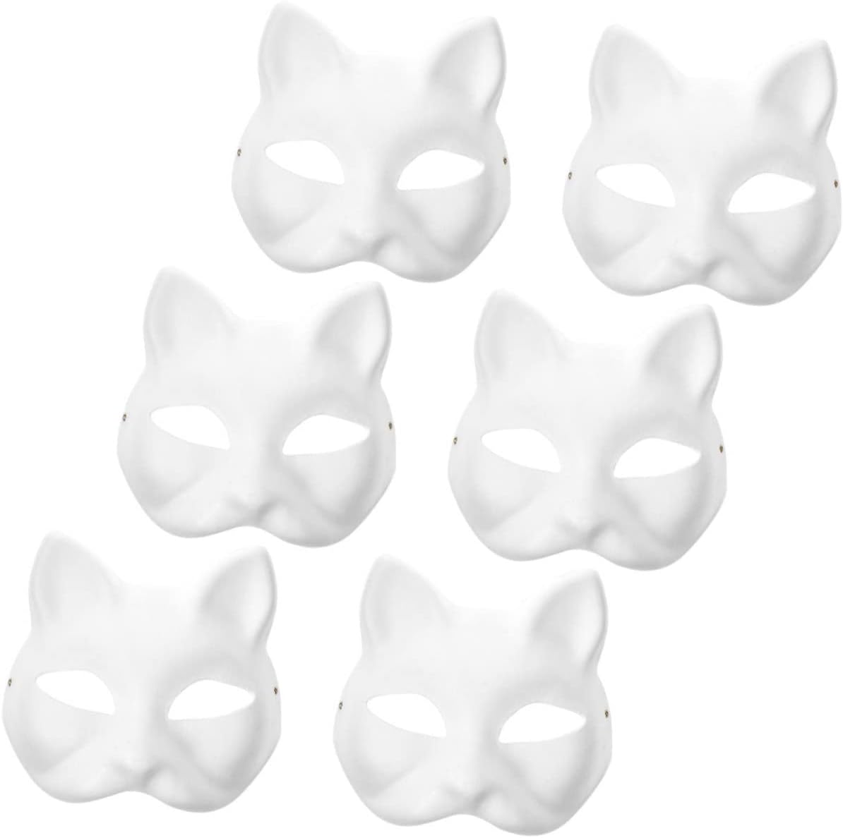 WATIIFUFU 6pcs cat face mask Prom mask Adult Halloween