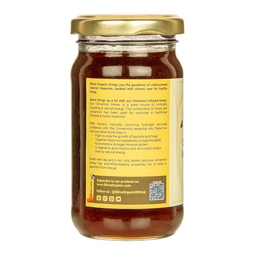 Image of Shiva Organic Infused Honey | Flavoured infused with Honey (250 g, Cinnamon Infused Honey)