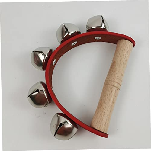 Wakauto 12 Peças Sino Mão Couro Cinco Sinos Brinquedos Música Festa Crianças Brinquedo Chocalho Educ