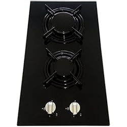 Vitro 2 Fuegos Arebos Placa de Gas Natural | Cocina de Gas | Vitroceramica 2 fuegos | Incluye rejilla y piloto de seguridad | Placa Vitroceramica | Encimera de Gas