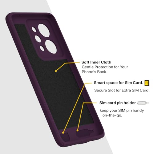 Image of Amazon Basics Back Cover for Realme P4 Power 5G Soft Matte Silicone with Camera Protection | Mag-Safe Logo (Not Mag-Safe Compatible) | Shockproof Slim Fit Bumper Case (Purple)