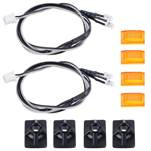 AXSPEED RC Side Skirt Lights LED Light Lamp for 1/14 Tamiya Tractor R620 R470 Scania Trailer RC Truck (Yellow)