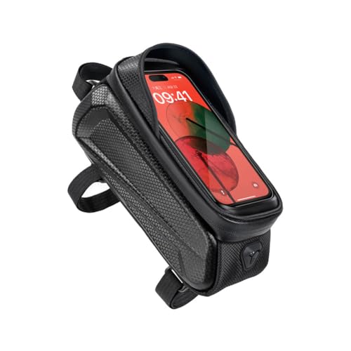 KAnduo Bike Phone Mount Bag: Waterproof EVA Front Frame Bag with Rain Cover – Top Tube Handlebar Pouch for Phones Up to 6.8” – Essential Bike Accessory