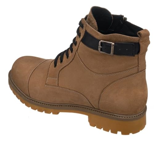 DALGALA Men's Big Size Sand Brown Nubuck Casual Ankle Boots Lace up Comfortable Walking Boots2