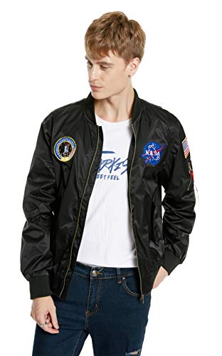 Chaqueta Bomber para Hombre, Chaqueta Estilo Militar Cremallera Casual Ligero Manga Larga Chaquetas