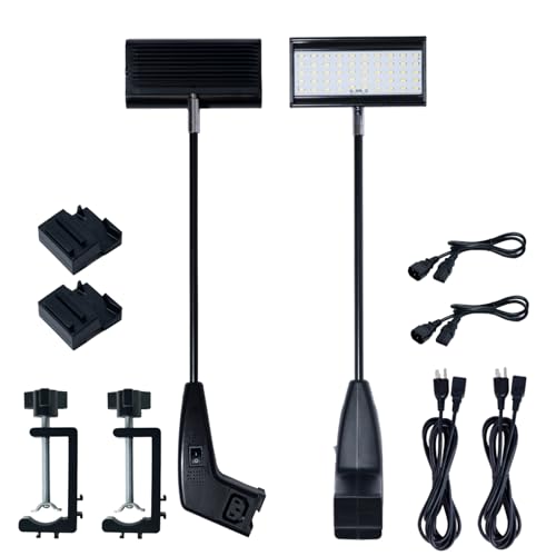 Clfuture Trade Show Display LED Lights,Connectable Exhibit Arm Lighting with Clamps,Mounting Brackets,Power Cables,Connect Cables (Black, Standard)