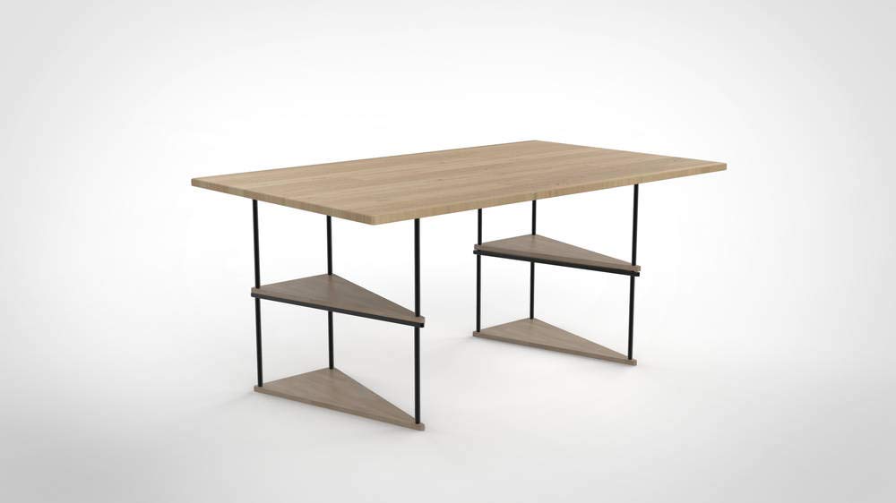 Nordlinger Tréteau Unikk, H.73cm x L.36,5cm x EMP. 36,5cm - Bois Clair FSC, Naturel et Noir