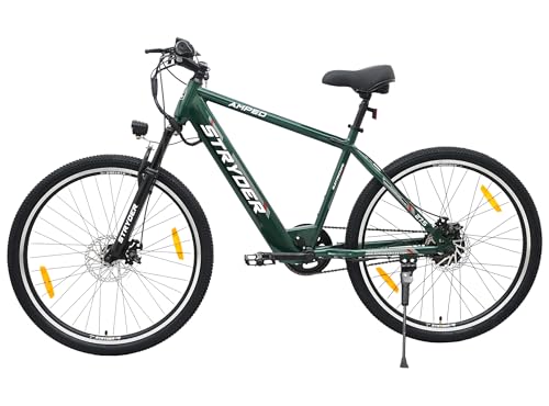 Image of Stryder Amped 27.5T Electric Cycle for Men & Women 36V Internal Battery Upto 35km Range Waterproof LCD Display EN06 Dual Disc Brakes Front Suspension || Height 5.4 to 6 feet Green