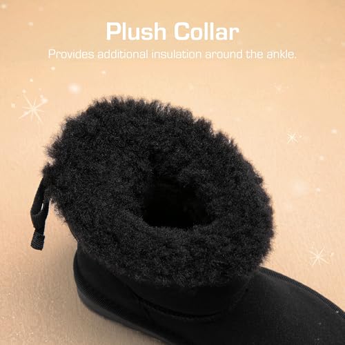DREAM PAIRS Girls Boots Kids Winter Faux Fur Warm Snow Ankle FuzzyChic Kid's Bow Boots for Toddler/Little Kid3