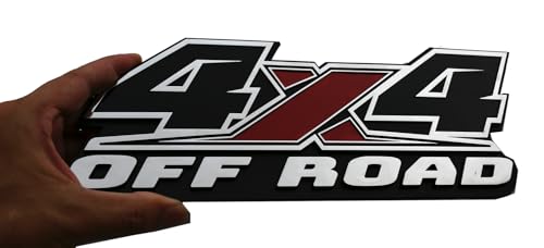 Image of 1Pc 4X4 Off Road Emblems Decal Stickers Auto Decoration Accessories 3D Badge Replacemen for F-150 F-250 F-350 Tacoma Tundra Ram Silverado Truck Pickup (Chrome Red)