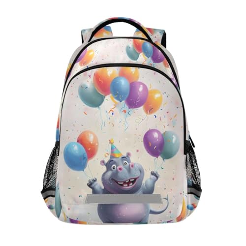 Sac à dos hippopotame et ballons pour l'école primaire et les loisirs des enfants