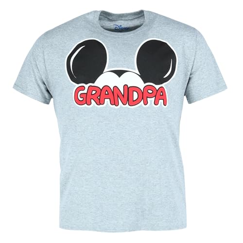 T-shirt Mickey Mouse Grandpa Jerry Leigh homme gris S coton vêtement Disney vintage