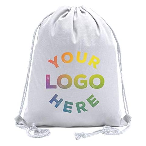 Mato & Hash Wholesale Custom Drawstring Backpacks, Personalized Promotional Cotton Bags - 20PK White CE2725 Cover
