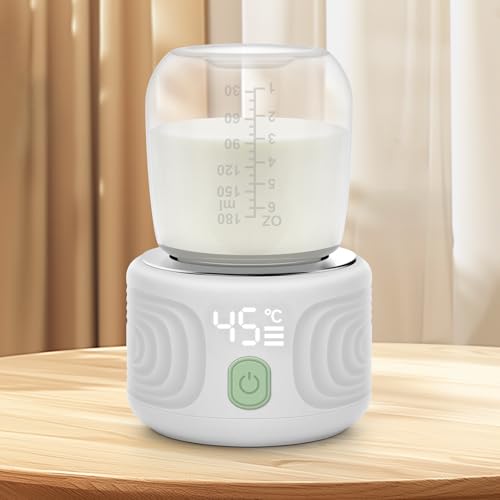 Baby Bottle Warmer, Blumway Portable 3 Minutes Fast Milk Warmer for Travel with 4 Selectable Temperature & Burn Protection, Leak-Proof & Safe Rechargeable Bottle Warmer for Breastmilk, Formula, Water