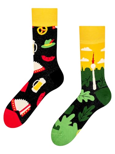Dedoles Socken Unisex Damen Herren & Kinder Baumwolle viele lustige Designs 1 Paar Geschenk links rechts verschieden Farbe: Mehrfarbig Motiv: Deutschland Gr. 35-38