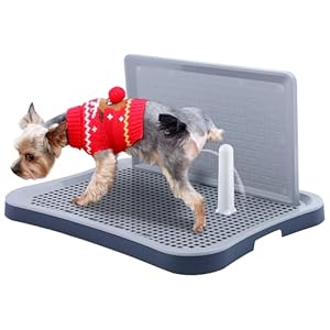 Pee Pad Holder, Indoor Potty Tray for Puppy and Small Size Dog with Pee Wall, Non-Skid Feet, 20 * 15.4 * 1.4 inch