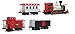 FAO Schwarz 1006832 Classic Motorized Train Set, Complete Toy Set with Engine, Cargo, 18' of Modular Tracks, Red/Black, Pack of 30