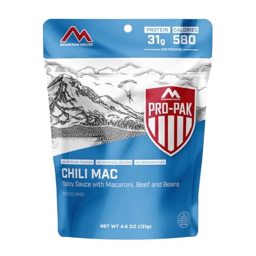 Mountain House Chili Mac Pro-Pak | Freeze Dried Backpacking & Camping Food | One Serving