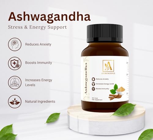 Image of Ashwagandha 500mg Tablets - 120 Tablets | AYUSH Approved High Potency Root Extract | Supports Stress Reduction, Energy, Strength & Vitality | Ayurvedic Supplement for Men & Women