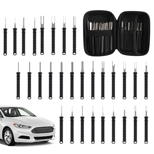Juego de herramientas para quitar pasadores de terminal – 30 piezas de accesorios para coche resistentes | Herramienta para quitar el conector eléctrico - Para coche, moto, cableado, motor, ventilador