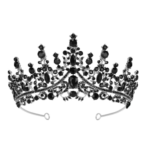 Schmoopy Tiara Crown for Women Hair Accessories for Party Wedding (B-Black)
