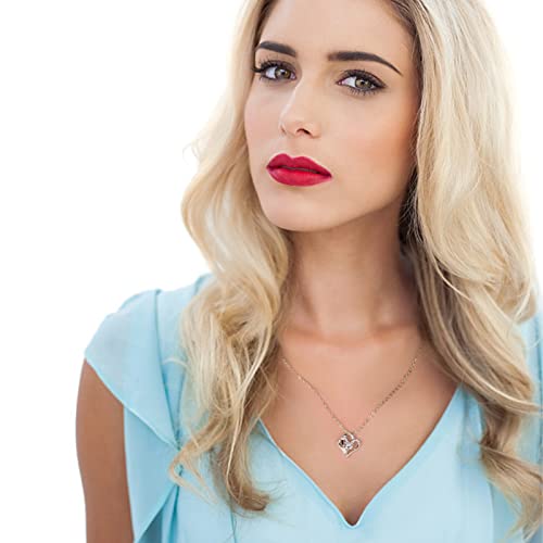 SUSSURRO Heart Necklace for Women,Love Heart Pendant Necklaces for Women,Silver Statement Crystal Pendant Necklace,Heart Necklaces Silver Pendant Gift Fashion Jewelry Accessories for Women and Girl - Image 8