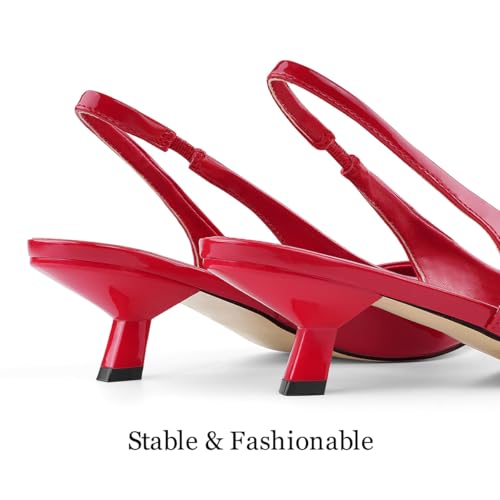 Image of JENN ARDOR Slingback Heels for Women Low Heels Dress Shoes Kitten Pumps Dressy Heeled Sandals Wide Width Fashion Casual Shoes