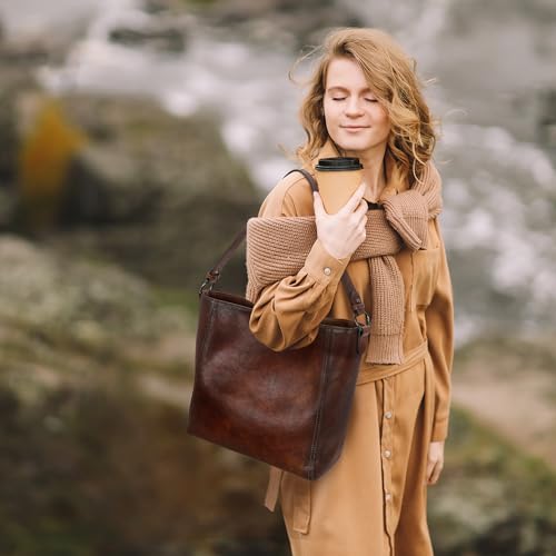 Bolso tote de cuero para mujer miniatura 2