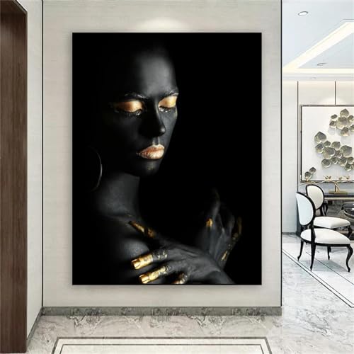 Art mural femme africaine KEBIA toile moderne pour décoration grand salon