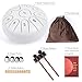 LOMUTY Steel Tongue Drum 6 Inch 11 Notes,Rain Drum for Outside Garden,C Major Tongue Drum Rain Chime Outside for Meditation Yoga Beginner(White)