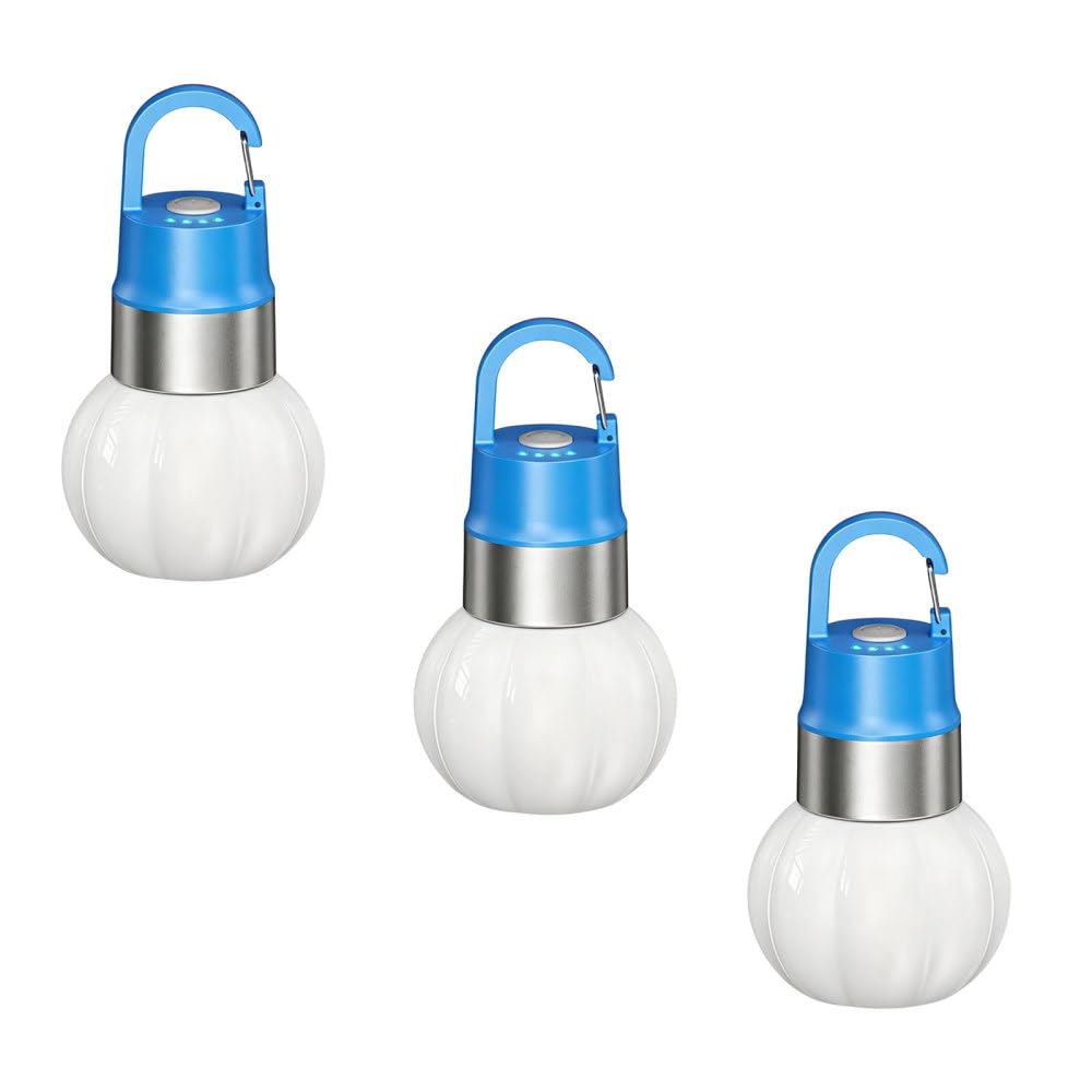 Camping Keychain Lights, 3Pcs Rechargeable Mini Tent Light with Hook