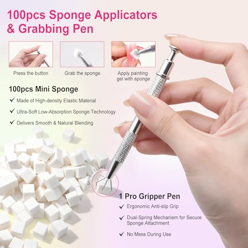 Kit Paleta de Gel Esmalte Ombre con 6 Colores y Esponjas miniatura 7