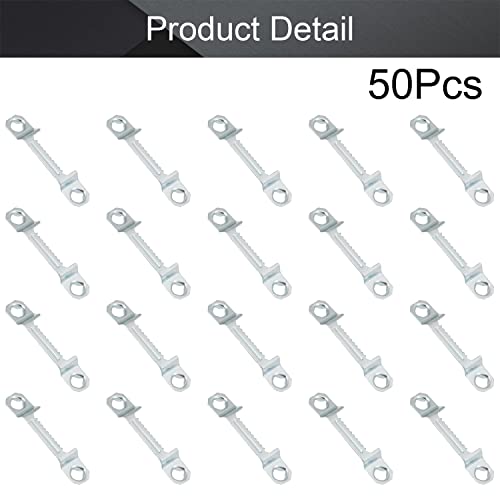 Image of MroMax 50PCS Sawtooth Picture Hangers Iron Picture Hangers 1.69 inch x 0.31 inch Double Hole Picture Frames Hangers for Hanging Clock Paintings Artwork Picture Frame Hook Photos Silver
