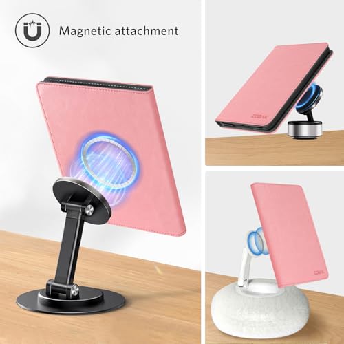 Image of CoBak Stand Case for 7 inch Kindle Paperwhite 12th Gen 2024 and Kindle Colorsoft with Hand Strap - Compatible with iPhone MagSafe, for Samsung /Belkin /Anker Wireless Charging Pads, Durable, Auto Sleep Wake