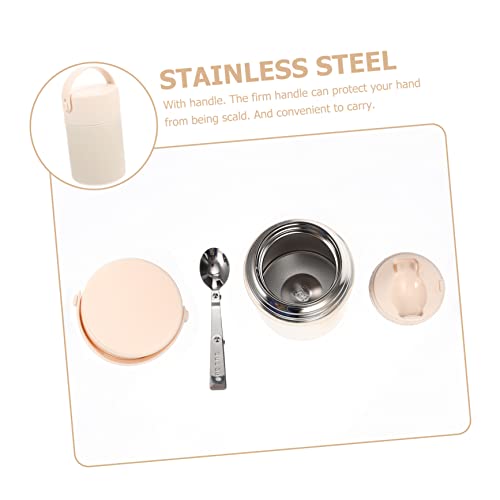 Termo de comida térmico de acero inoxidable 850ml contenedor al vacío portátil beige 3
