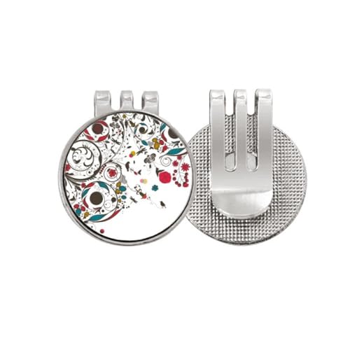 Marqueur de balle de golf fleurs en émail magnétique chic