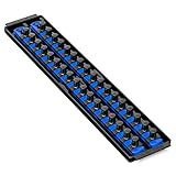 Ernst Manufacturing 19-Inch Socket Boss 2-Rail 1/2-Inch-Drive Socket Organizer, Blue (8457)