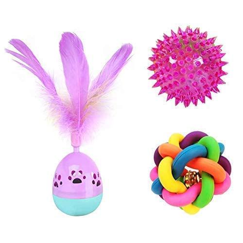 PSK PET MART Cat Toy Interactive Rolly Polly Tumbler with Feather Toy + Led Ball + Rainbow Ball-Combo of 3 (Color May Vary) (B08T8HVJT1) Amazon Price History, Amazon Price Tracker