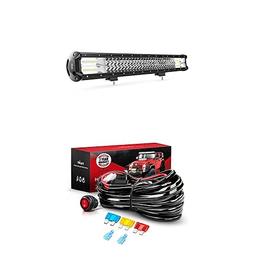 Photo 1 of Nilight LED Light Bar 26Inch 360W Spot Flood Combo Led Off Road Lights with 12V 14AWG Wiring Harness Kit-1 Lead , 2 Years Warranty