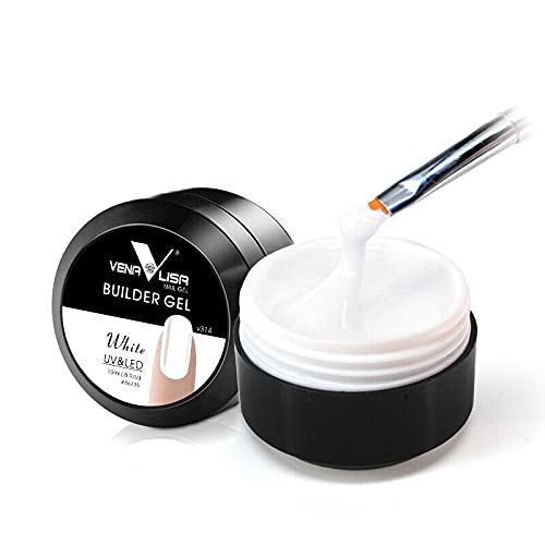 VENALISA V314 White Color Builder Gel for Nails Extension 15ml Classic Jelly Gel Strengthen Nail Extension French Nail DIY design Poly Nail Gel-image-43
