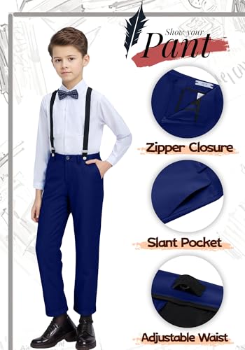 Image of YuanLu Boys Suit Dress Clothes Ring Bearer Outfit Homecoming Dresses Boy Vest and Pants Set for Kids Wedding Tuxedo Suits