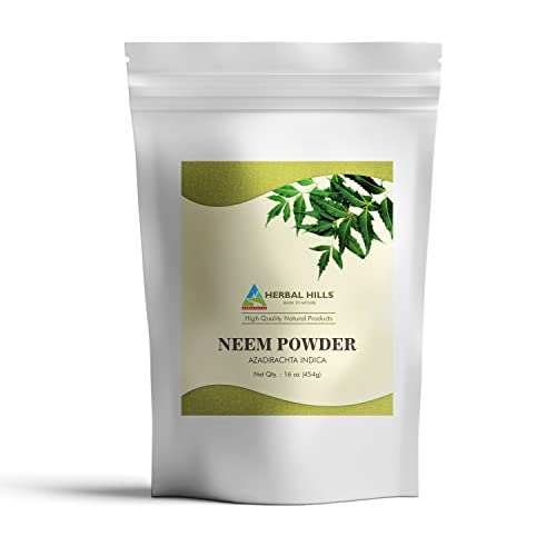 HERBAL HILLS Neem Powder Azadirachta Indica Pure Neem Leaf/Leaves Powder 16 Oz
