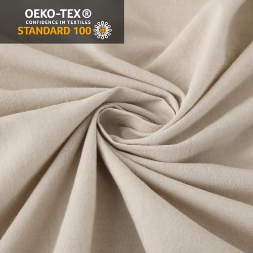 SOULFUL Spannbettlaken 90x190cm, 100% Gewaschene Baumwolle Kamel Beige – Ansicht 6