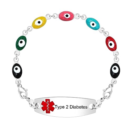 Bracelet d'identification médicale chaîne acier inoxydable étanche fille