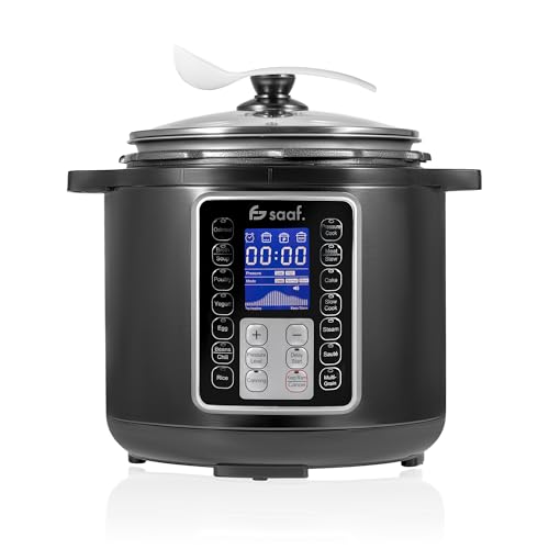 Multicooker - 11-teiliges Set - 12 Automatische Programme - langsamer Kocher, Reiskocher, Dampfgarer, Schnellkochtopf - Grau - ab Saaf