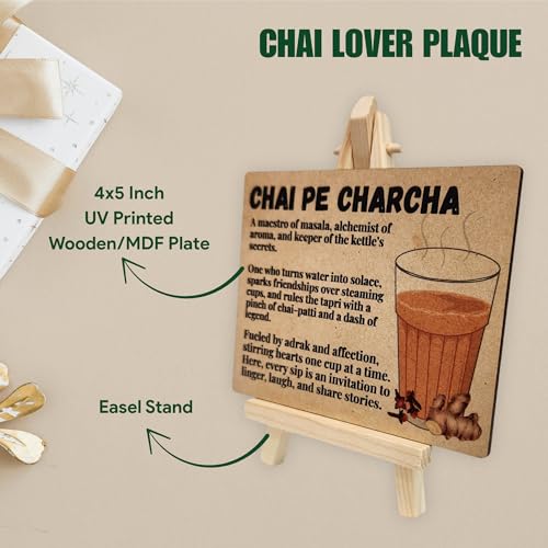 tinydabba Wooden Chai Pe Charcha Plaque with Easel by tinydabba - 5