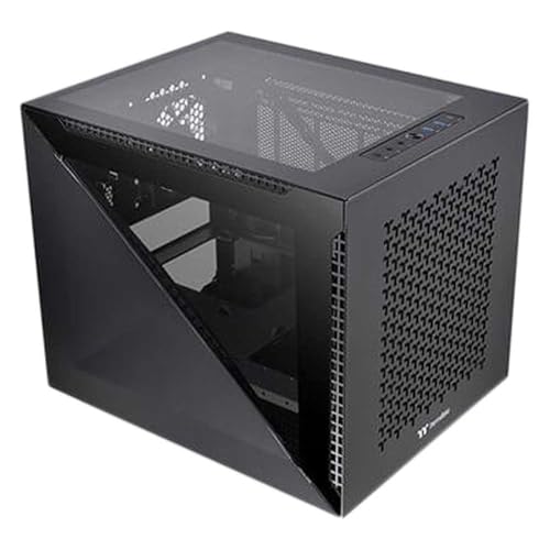 Thermaltake Divider 200 TG Air Black | Micro-ATX-PC-Gehäuse | 2 x gehärtetes 3mm Glasseitenteil | Mesh-Panel | schwarz