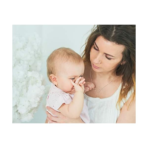 EFYTAL Godmother Gifts From Godchild, 925 Sterling Silver Two Circle Necklace, Proposal Gift For Girl, Baptism Gift for Godparent